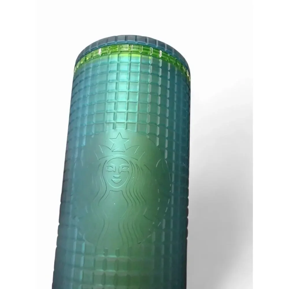 Starbucks Winter 2022 Green / Yellow / Blue Studded Grid 24oz‎ Venti Tumbler Cup